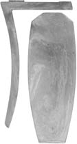Isaac Haines Buttplate,
small, after John Bivins,
wax cast steel

Overall length 4-3/4", width 1-7/8", comb 2-3/4"